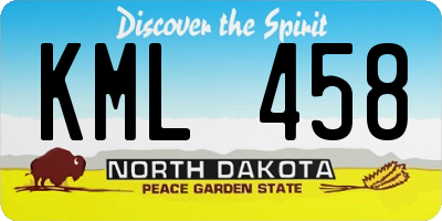 ND license plate KML458
