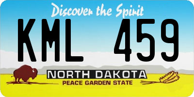 ND license plate KML459