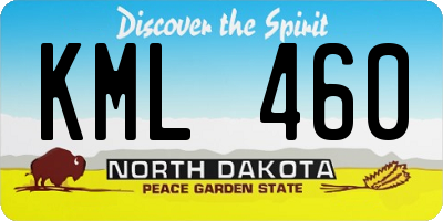 ND license plate KML460