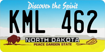 ND license plate KML462
