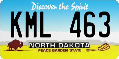 ND license plate KML463