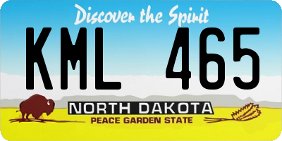 ND license plate KML465