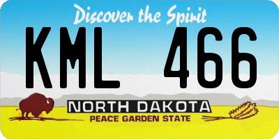 ND license plate KML466