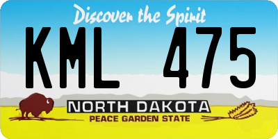 ND license plate KML475