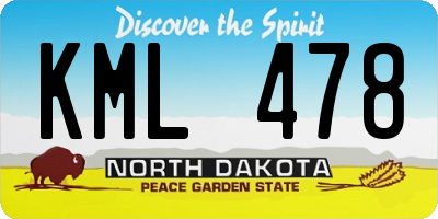 ND license plate KML478