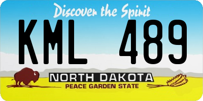 ND license plate KML489