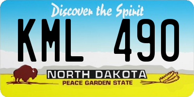 ND license plate KML490