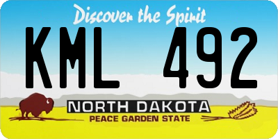 ND license plate KML492