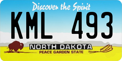 ND license plate KML493