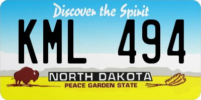 ND license plate KML494
