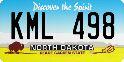 ND license plate KML498