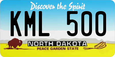 ND license plate KML500