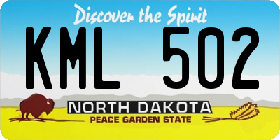ND license plate KML502