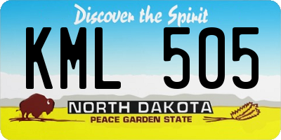ND license plate KML505