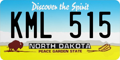 ND license plate KML515