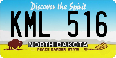 ND license plate KML516