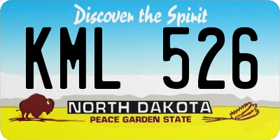 ND license plate KML526