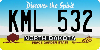 ND license plate KML532