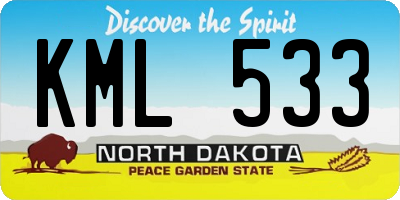 ND license plate KML533