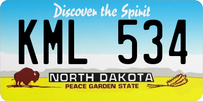 ND license plate KML534
