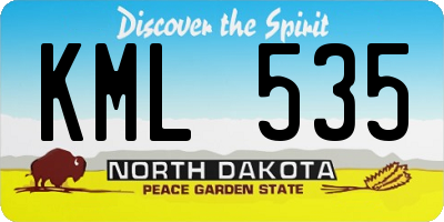 ND license plate KML535
