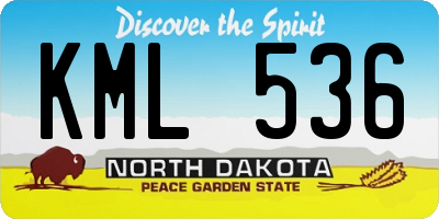 ND license plate KML536