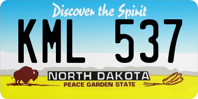 ND license plate KML537