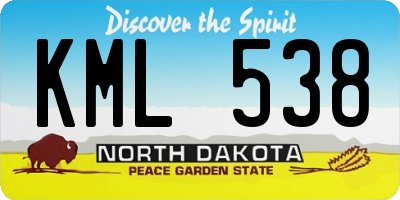 ND license plate KML538