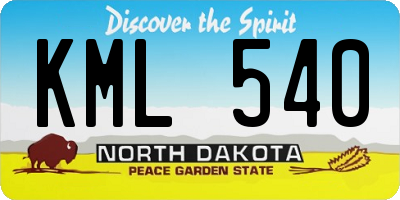 ND license plate KML540