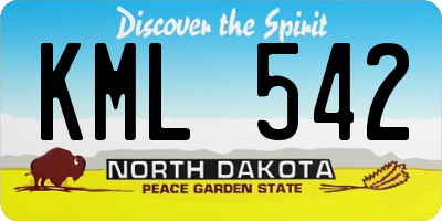 ND license plate KML542