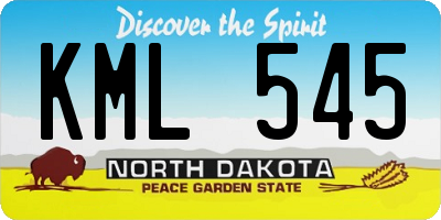 ND license plate KML545