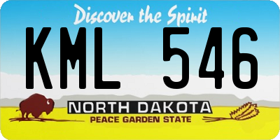 ND license plate KML546