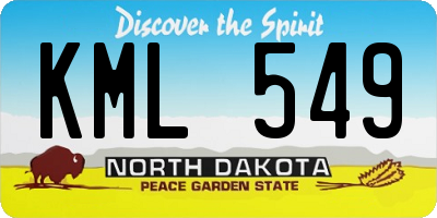 ND license plate KML549