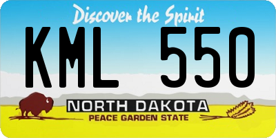 ND license plate KML550