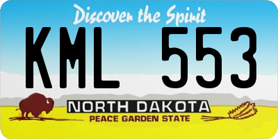 ND license plate KML553