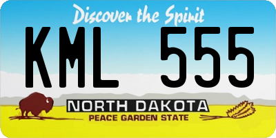 ND license plate KML555