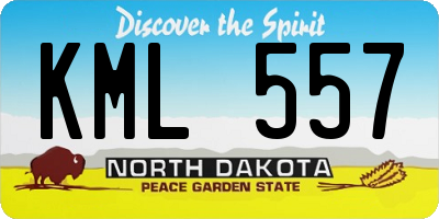 ND license plate KML557
