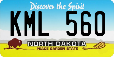 ND license plate KML560