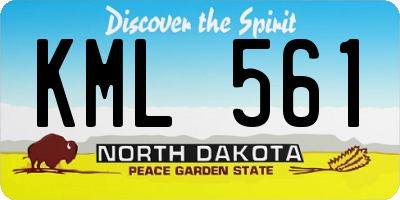 ND license plate KML561