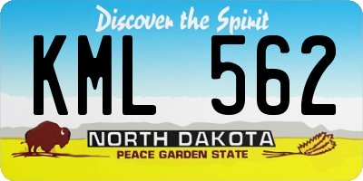 ND license plate KML562