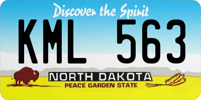 ND license plate KML563