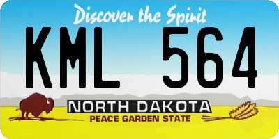 ND license plate KML564