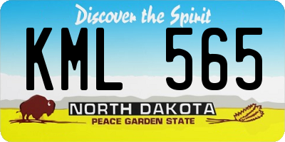 ND license plate KML565