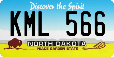ND license plate KML566