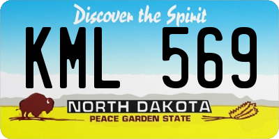 ND license plate KML569