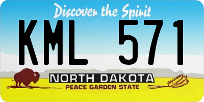 ND license plate KML571