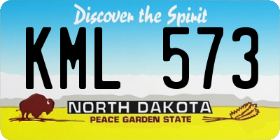ND license plate KML573