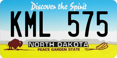 ND license plate KML575