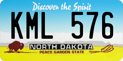 ND license plate KML576