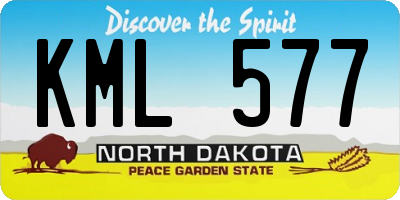ND license plate KML577